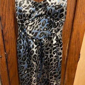 Wet Seal Black and Gray Leopard Print Dress